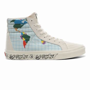 Férfi Vans Save Our Planet x Vans SK8-Hi Reissue Magasszárú Cipő VA1698053 Fehér/Színes